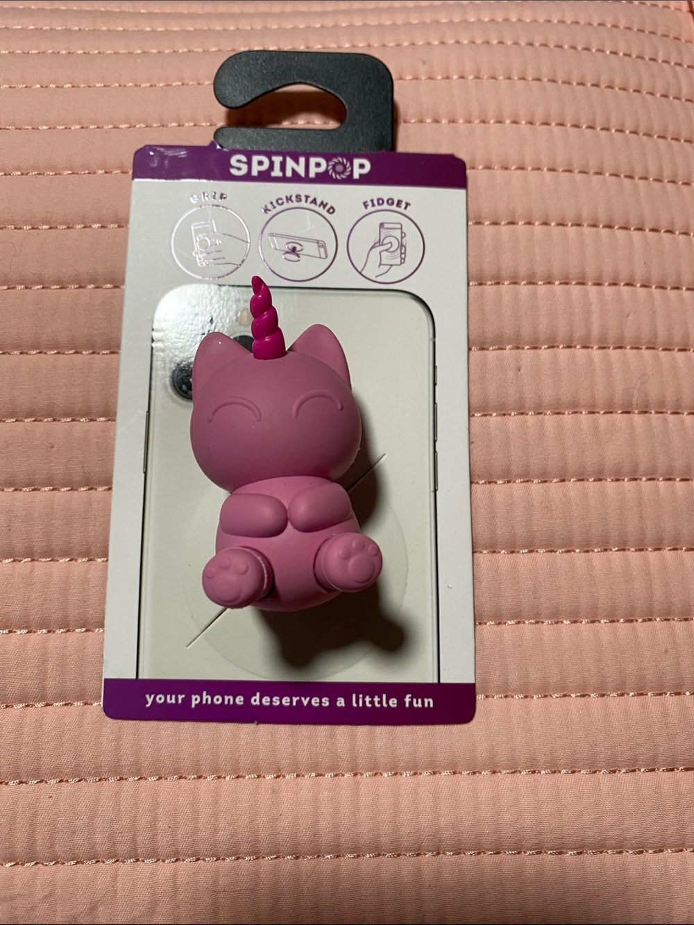 Pink Unicorn Cat Phone Grip & Kickstand